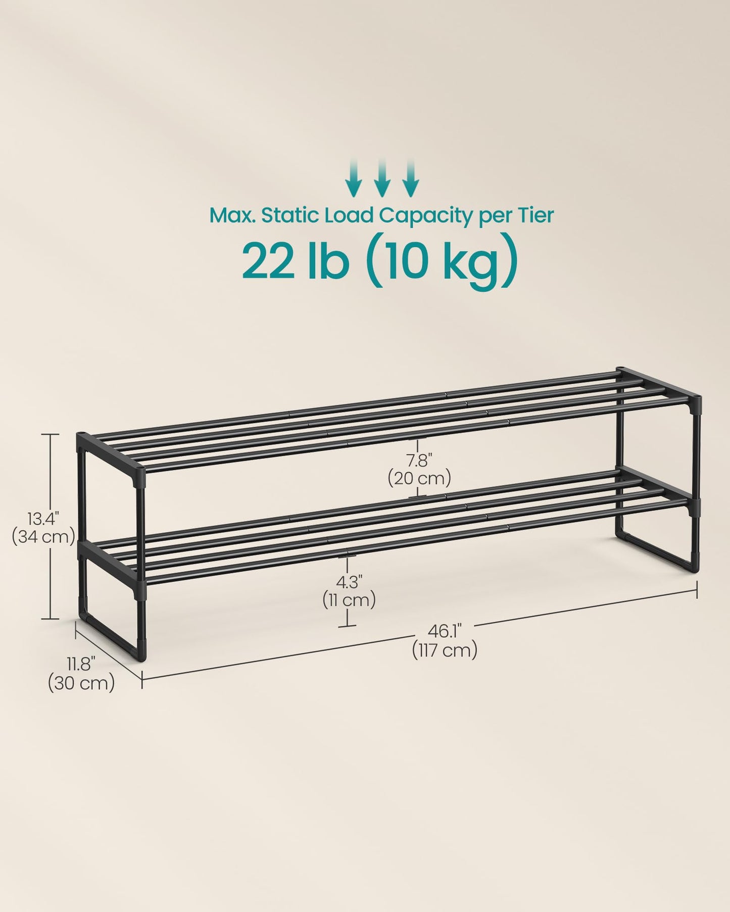 2-Tier Stackable Shoe Rack