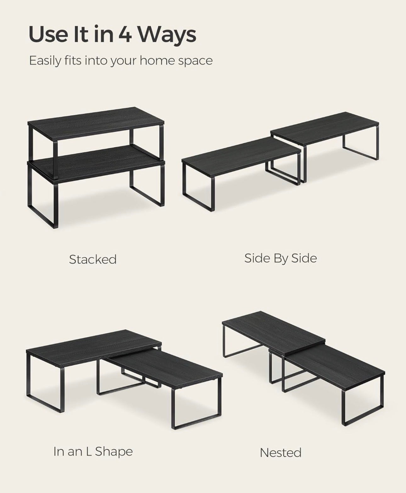 VASAGLE Expandable Countertop Shelf Organizer