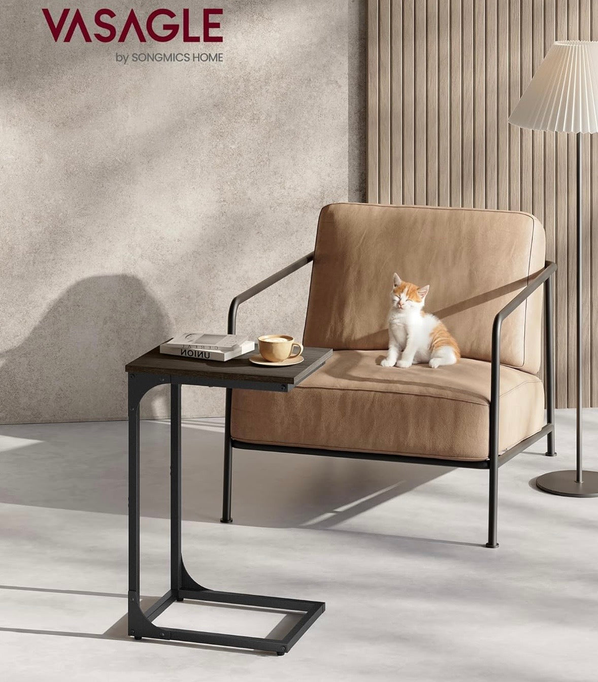 VASAGLE C-Shaped Side Table
