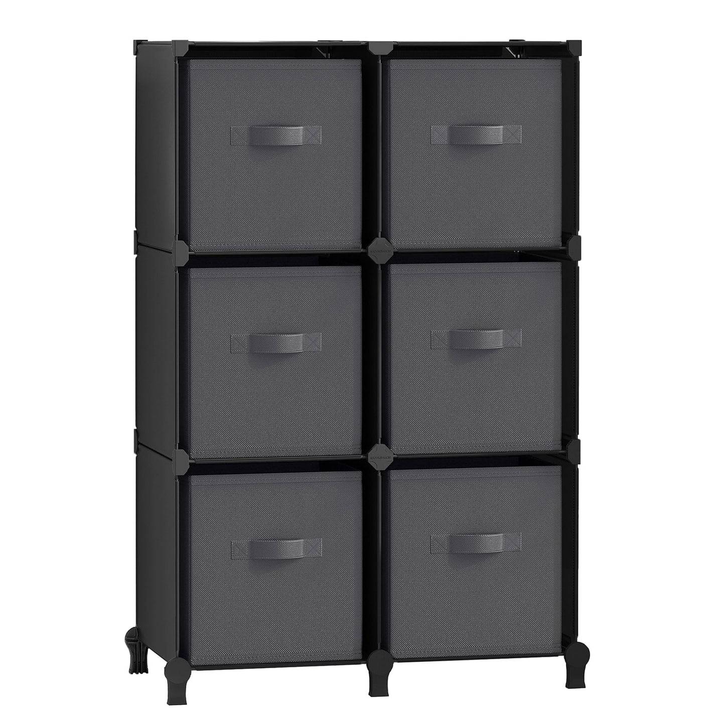 6-Cube Modular Storage Organizer with Fabric Bins