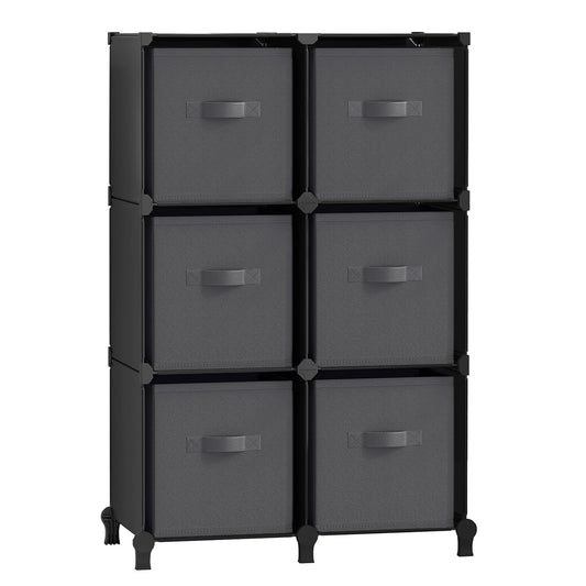 6-Cube Modular Storage Organizer with Fabric Bins