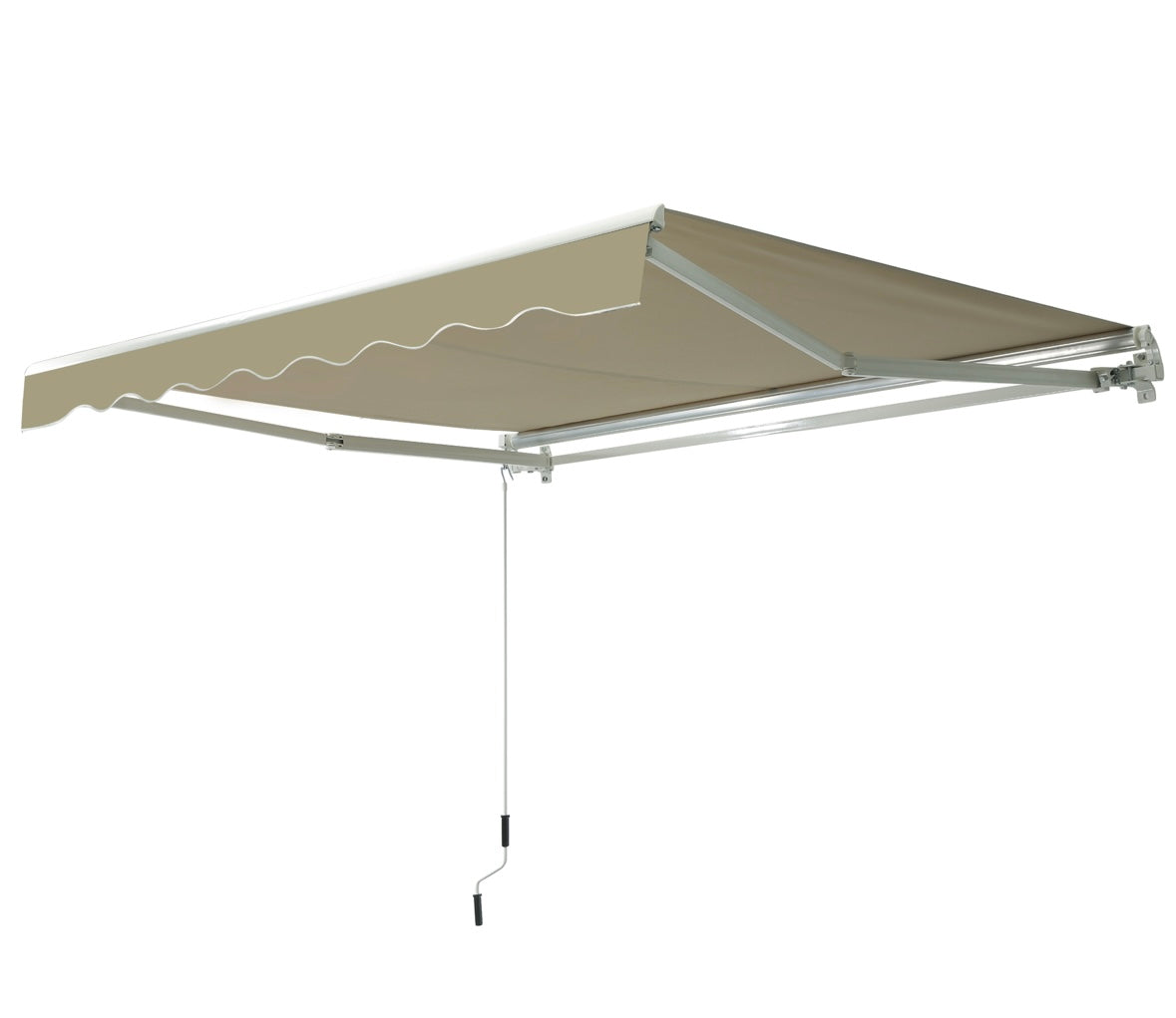 Outsunny Manual Retractable Patio Awning – Adjustable Sunshade | Aluminum Frame | UV & Heat Protection