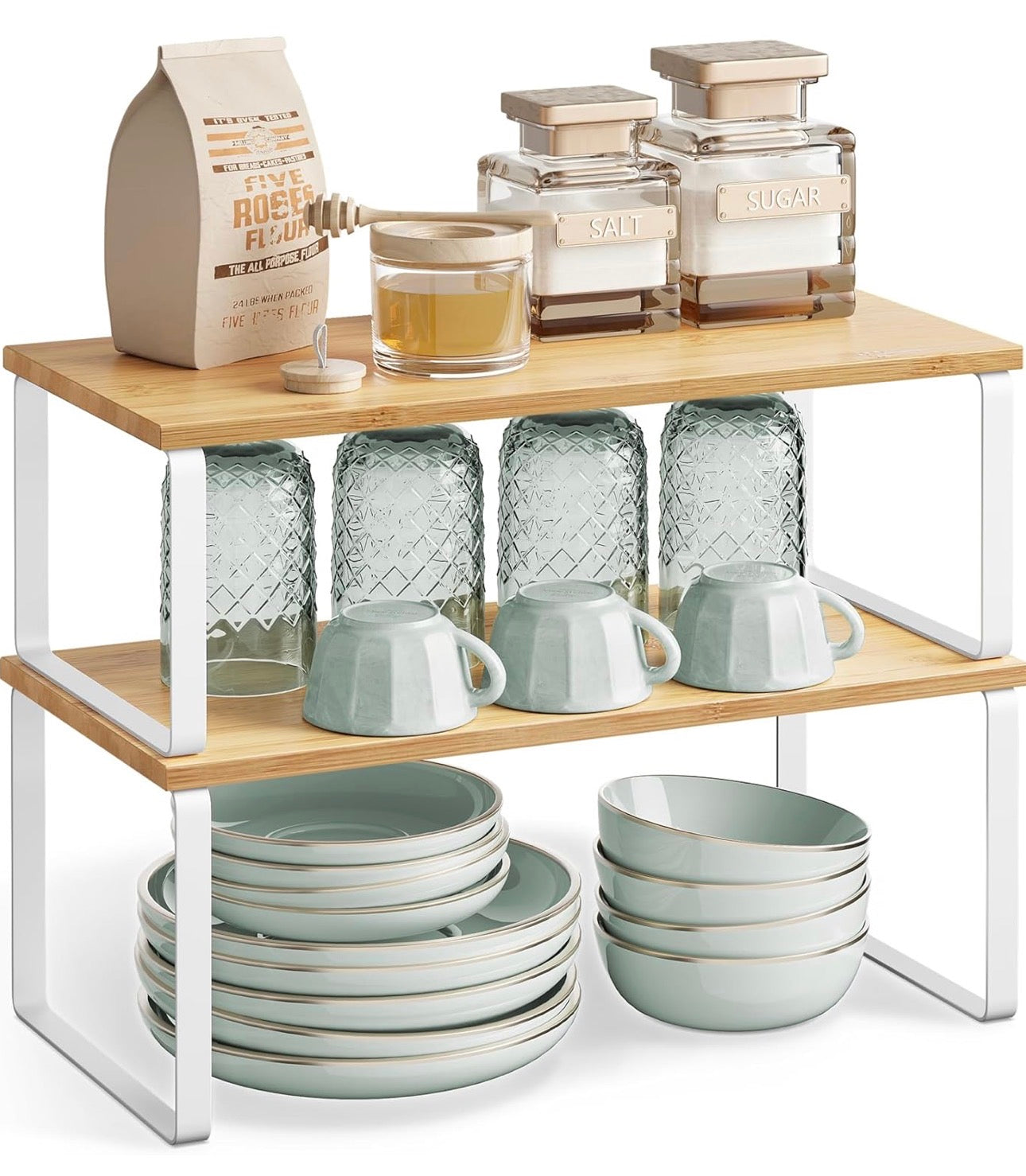Expandable Kitchen Counter Shelf Organizer