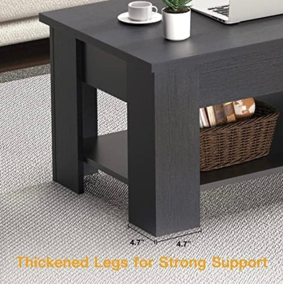 NOBLEWELL Lift-Top Coffee Table with Hidden Storage