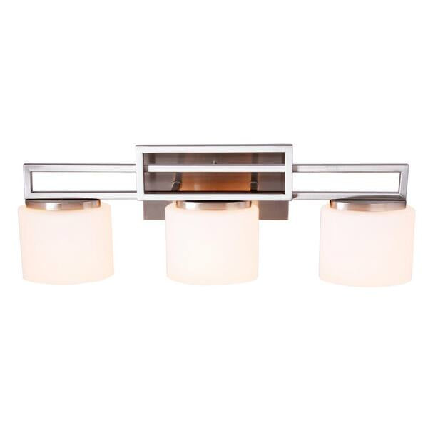 Hampton Bay 3-Light Brushed Nickel Vanity Light