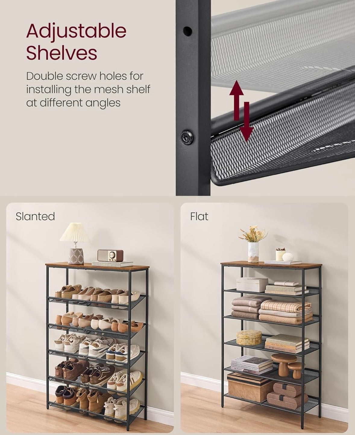 6-Tier Industrial Shoe Rack