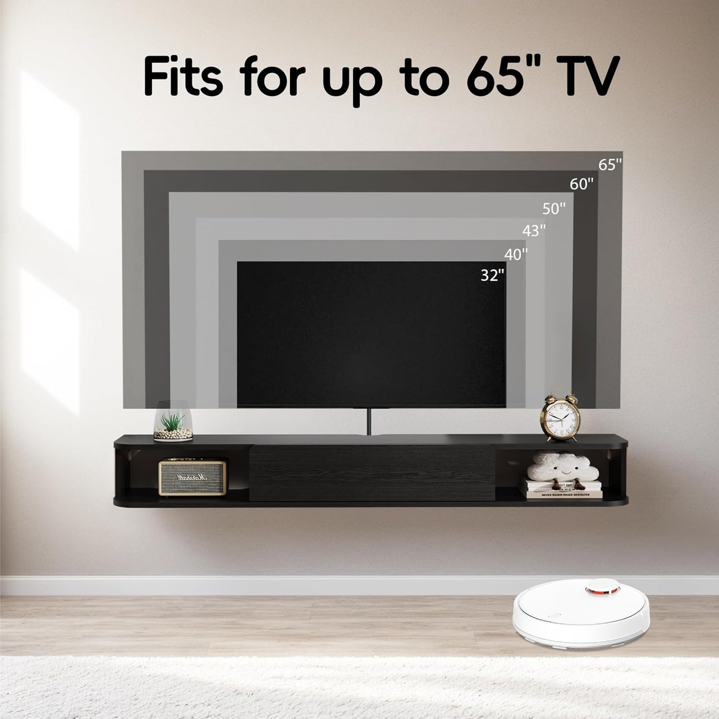Floating Wall-Mounted TV Stand – 59”
