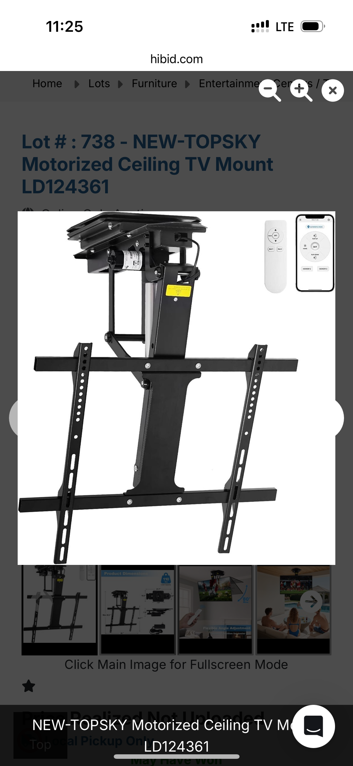 TOPSKY Motorized Ceiling TV Mount – Remote & App Controlled (32”–75”)