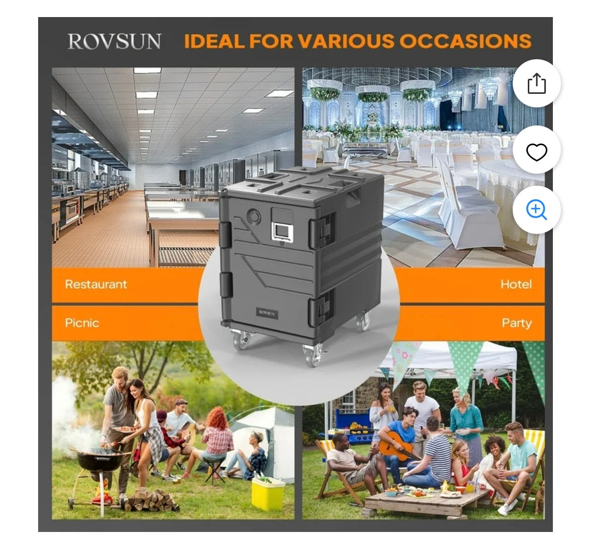 ROVSUN 82QT Insulated Food Pan Carrier