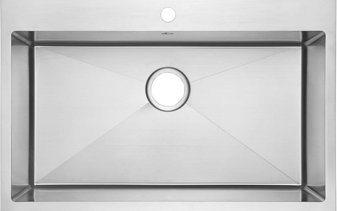 Yutong 31” × 20” Top-Mount / Drop-In Kitchen Sink – 18 Gauge SS304 Stainless Steel | Single Bowl