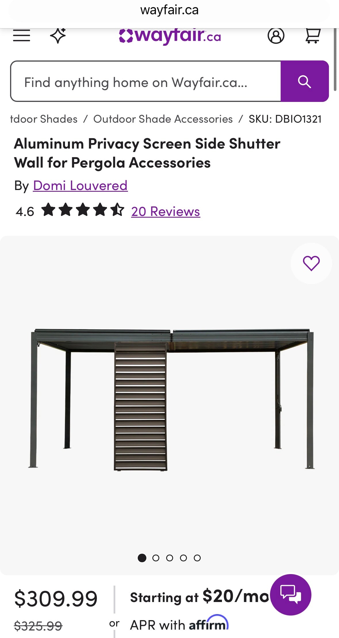 Outdoor Pergola Shade Screen – Rust-Resistant Aluminum Privacy Panel