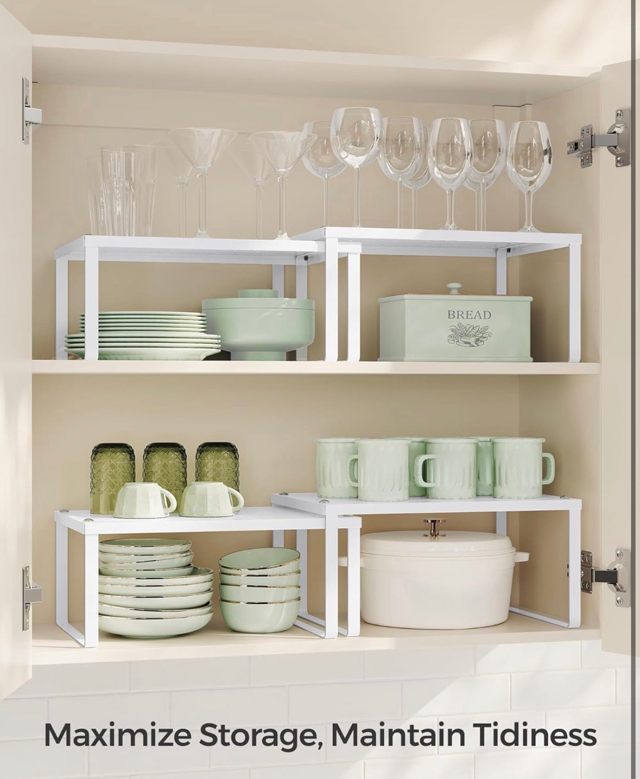 SONGMICS 4-Piece Expandable Metal Cabinet Organizer Set