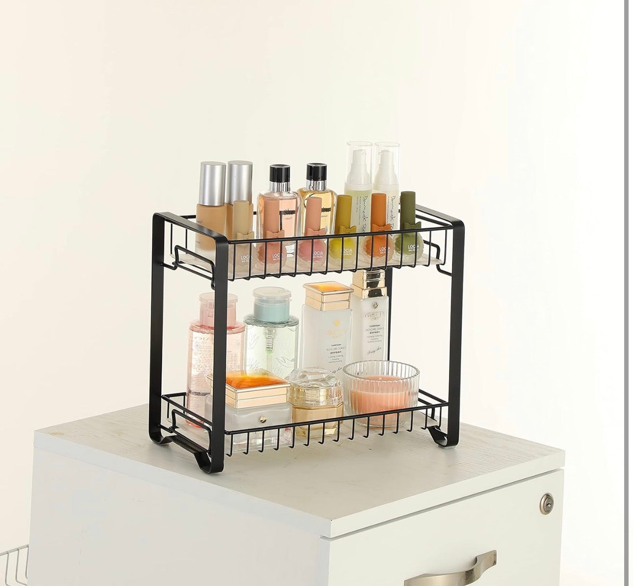 SONGMICS 2-Tier Plastic Spice Rack Organizer