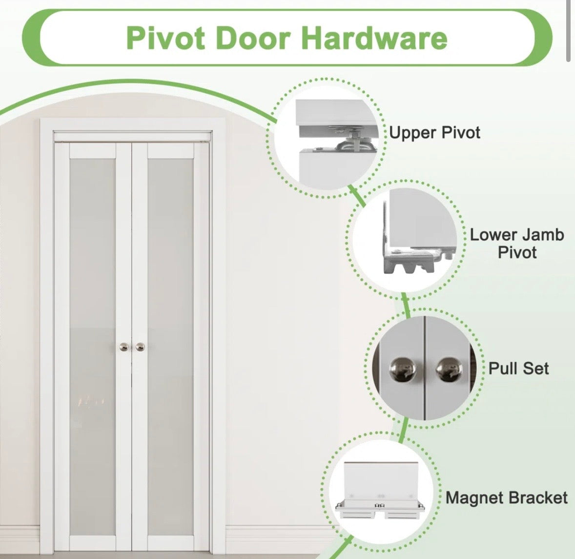 1-Lite Frosted Glass Pivot Door