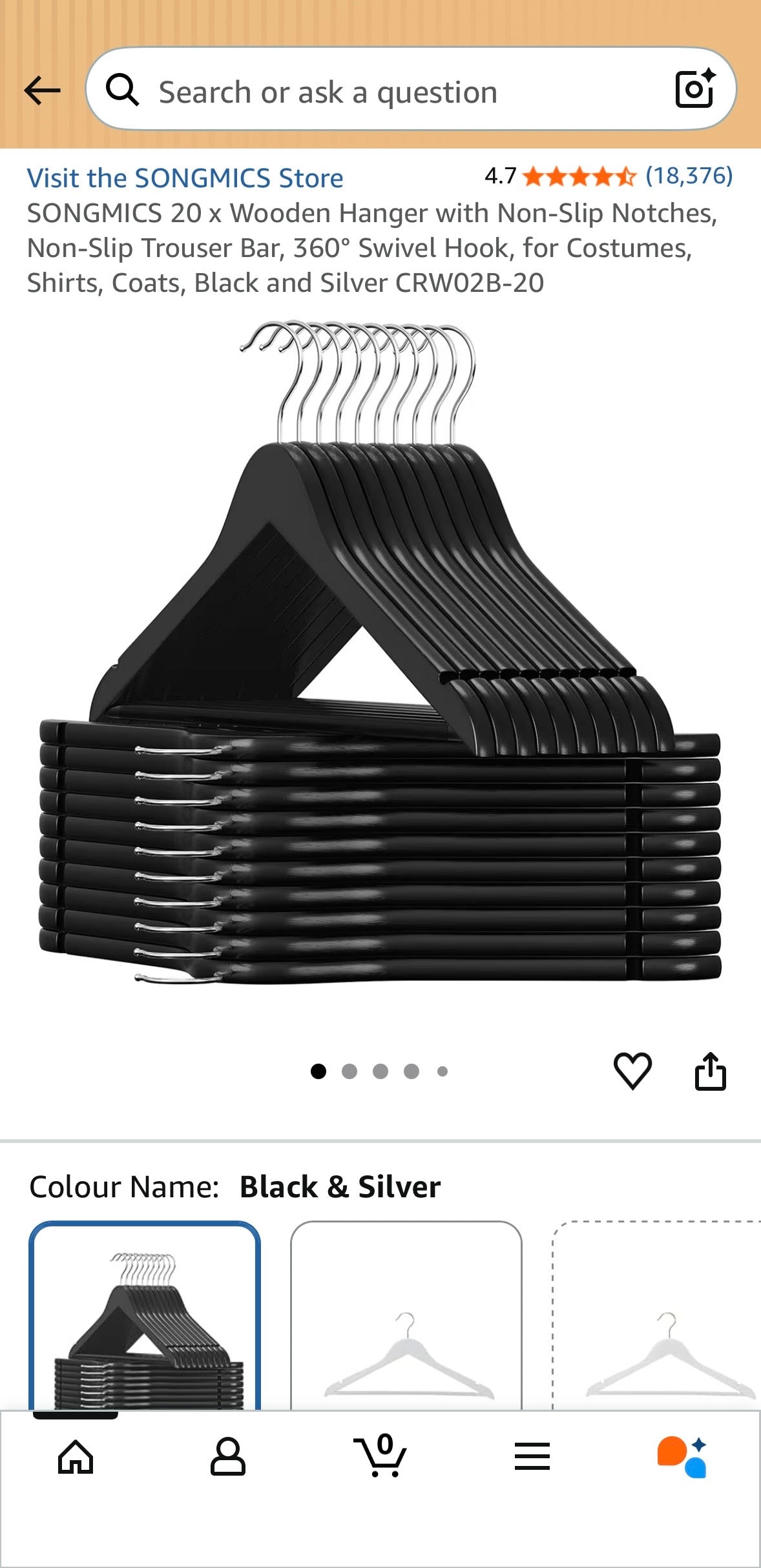 SONGMICS Wooden Clothes Hangers