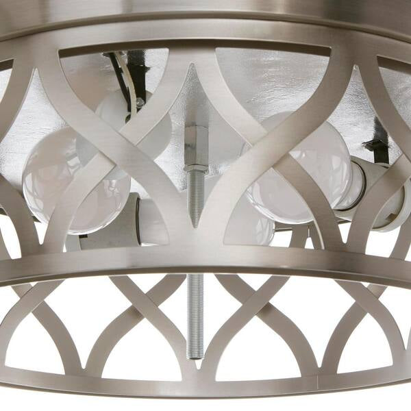 Hampton Bay 3-Light Brushed Nickel Flush Mount
