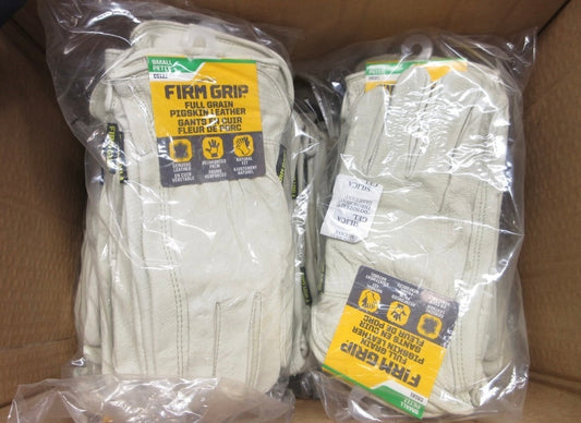 Firm Grip Full-Grain Leather Work Gloves – Size Small