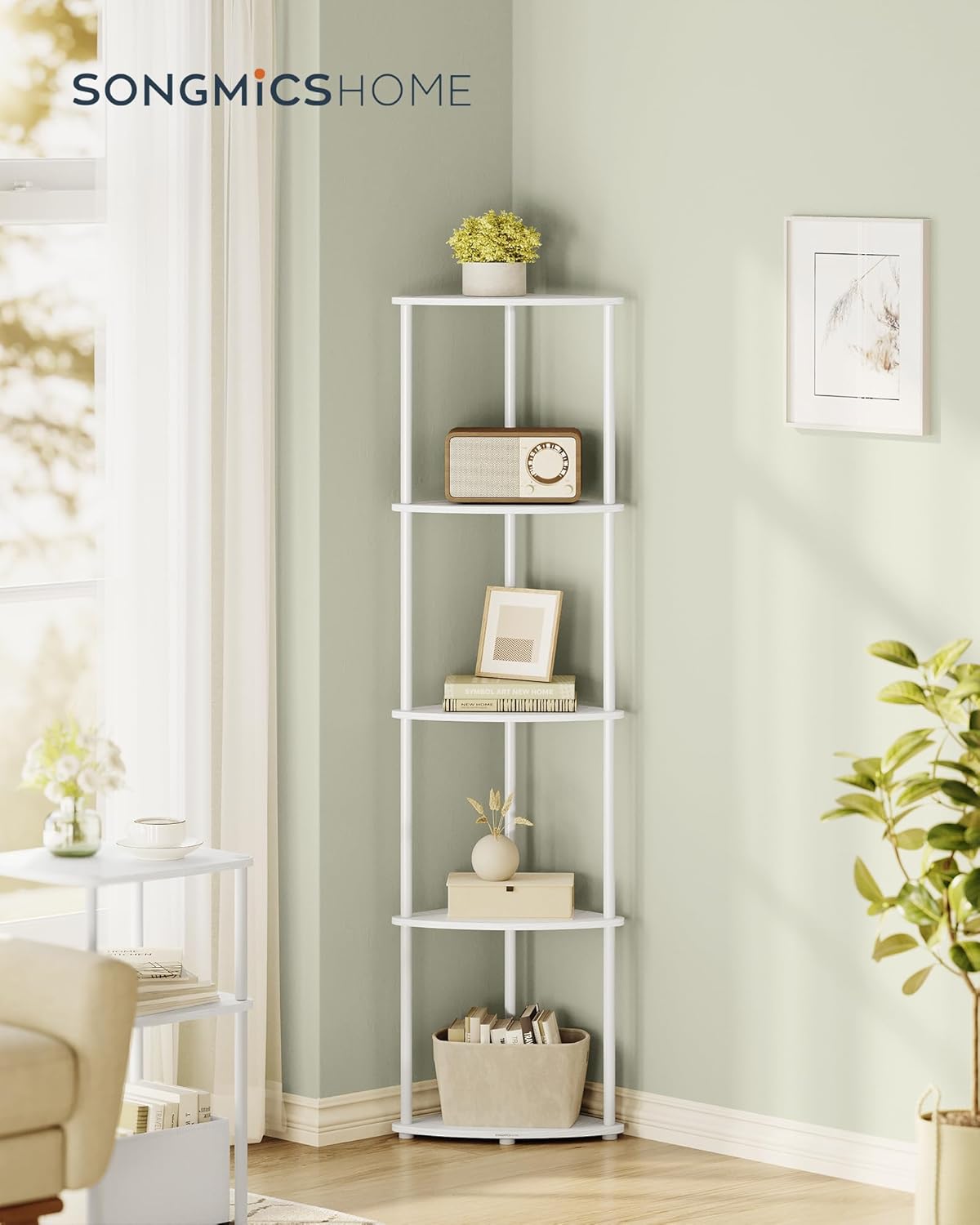 5-Tier Corner Shelf – Snow White