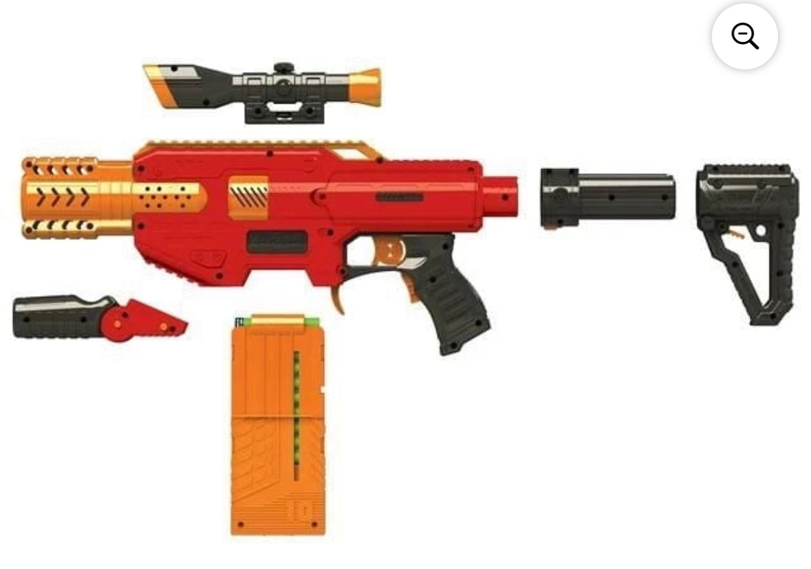 Adventure Force Spectrum Motorized Clip-Fed Blaster – Semi-Auto Rapid Fire | 10-Dart Clip + Scope Included