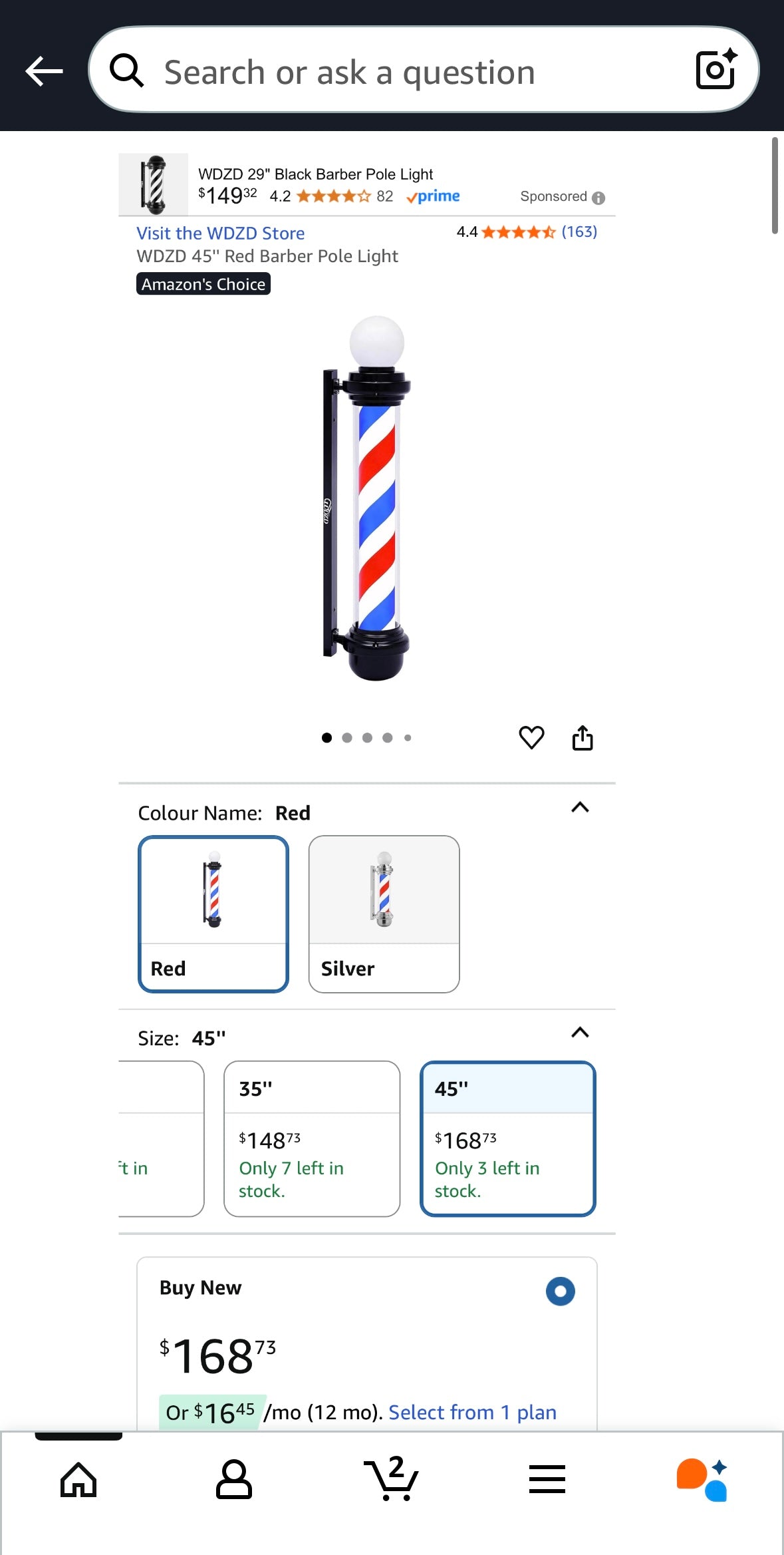 Classic WDZD Barber Pole Light – Half Price at Courtice Liquidation!