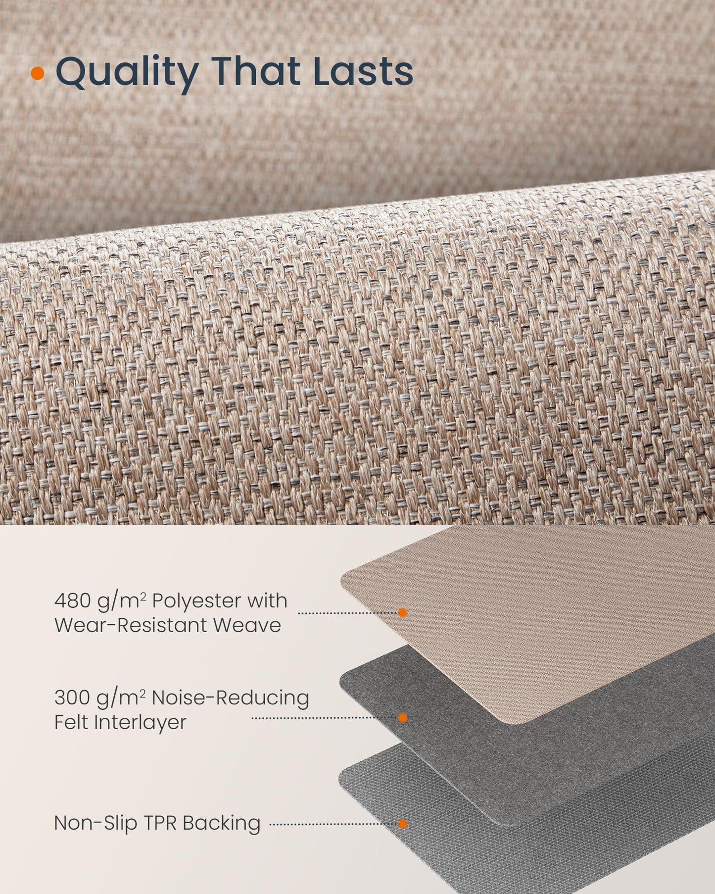 SONGMICS HOME Woven Faux Jute Area Rug