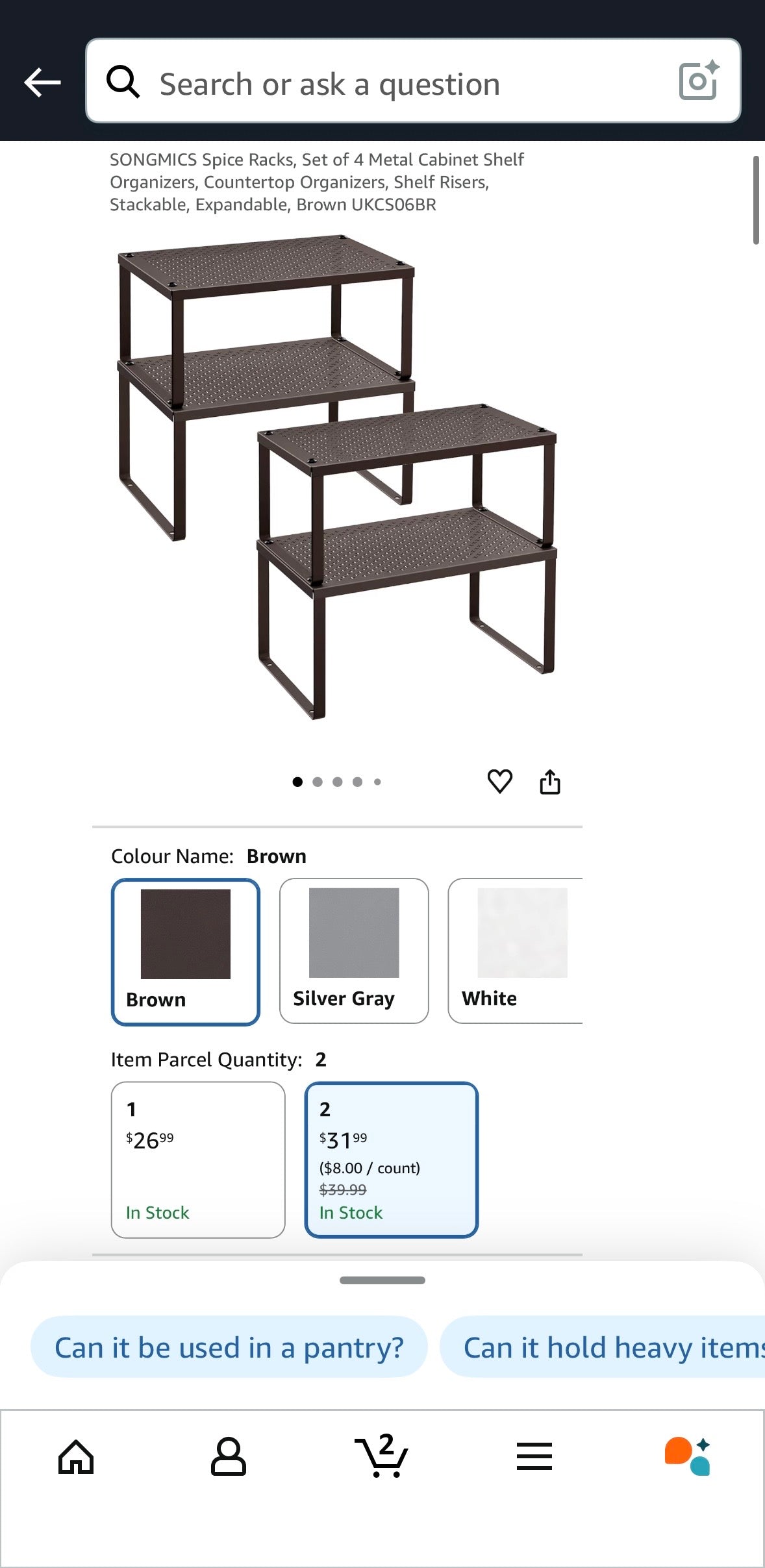 Stackable Cabinet Shelf Organizers