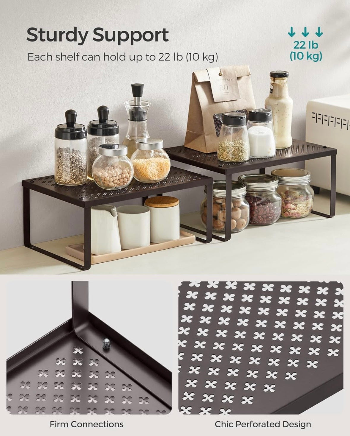 Stackable Cabinet Shelf Organizers