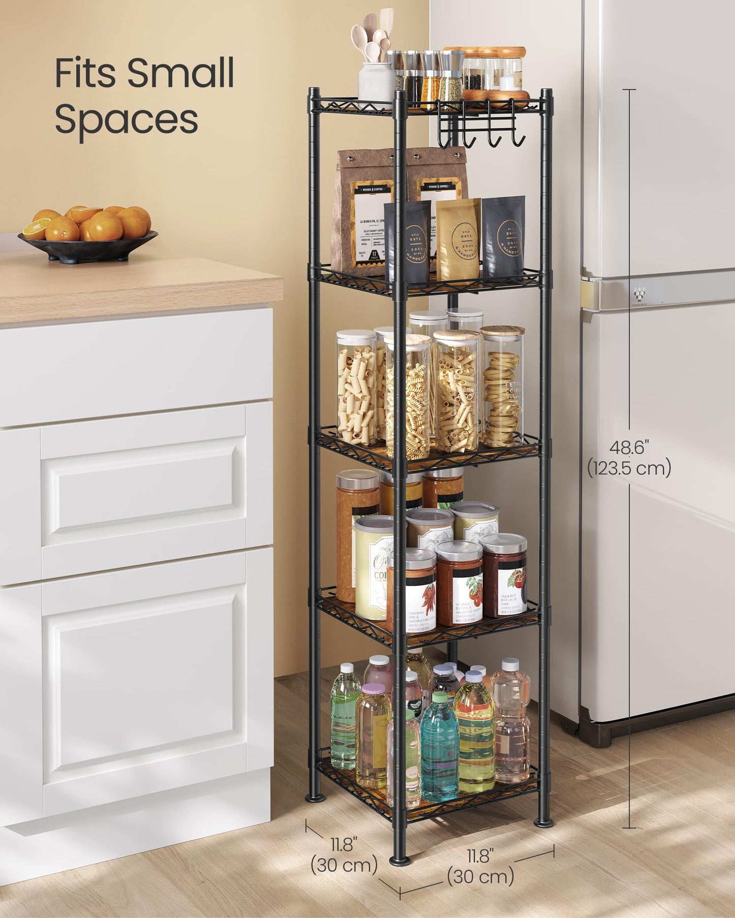 5-Tier Adjustable Metal Storage Shelf