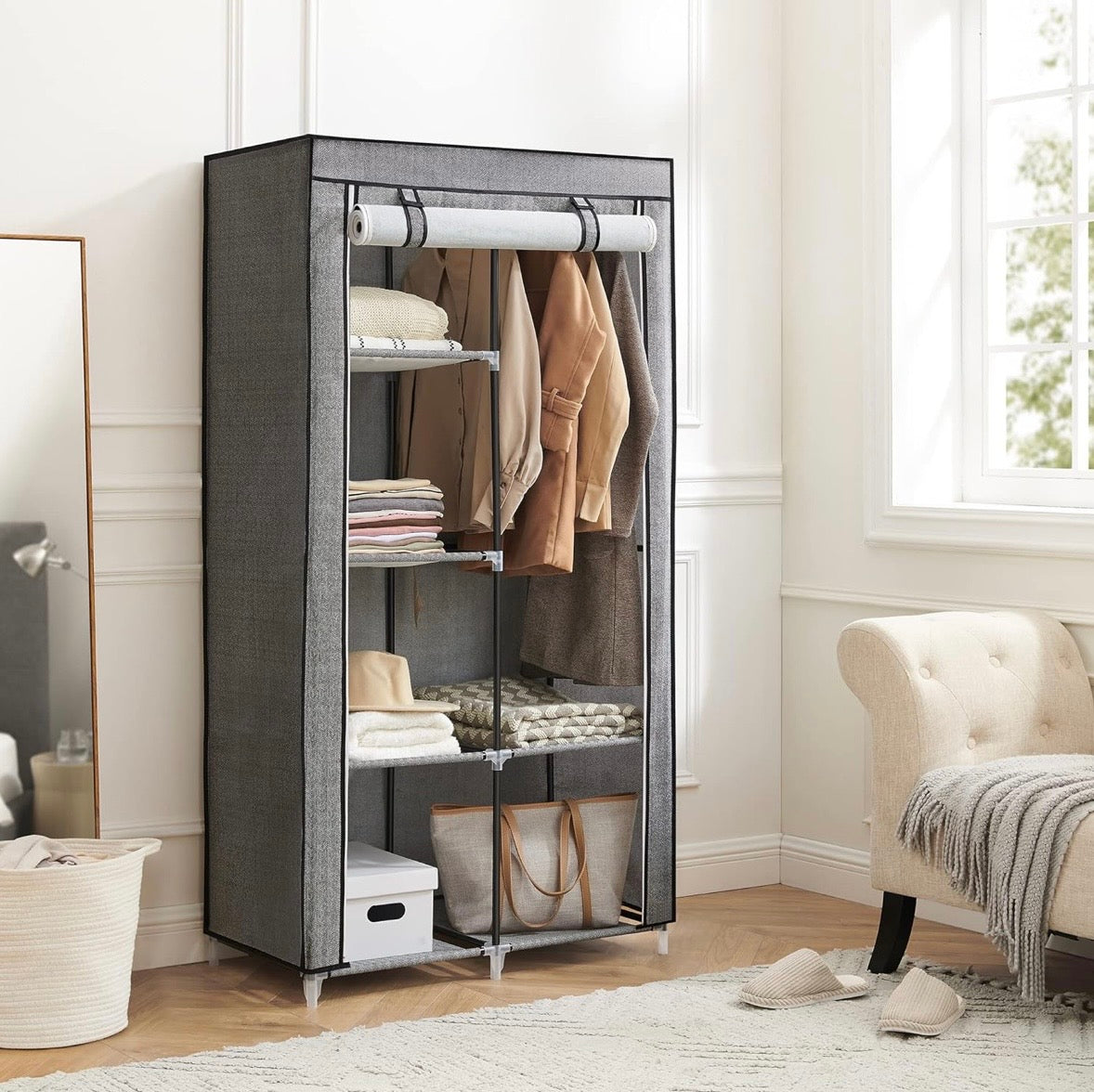 SONGMICS Portable Fabric Closet Wardrobe