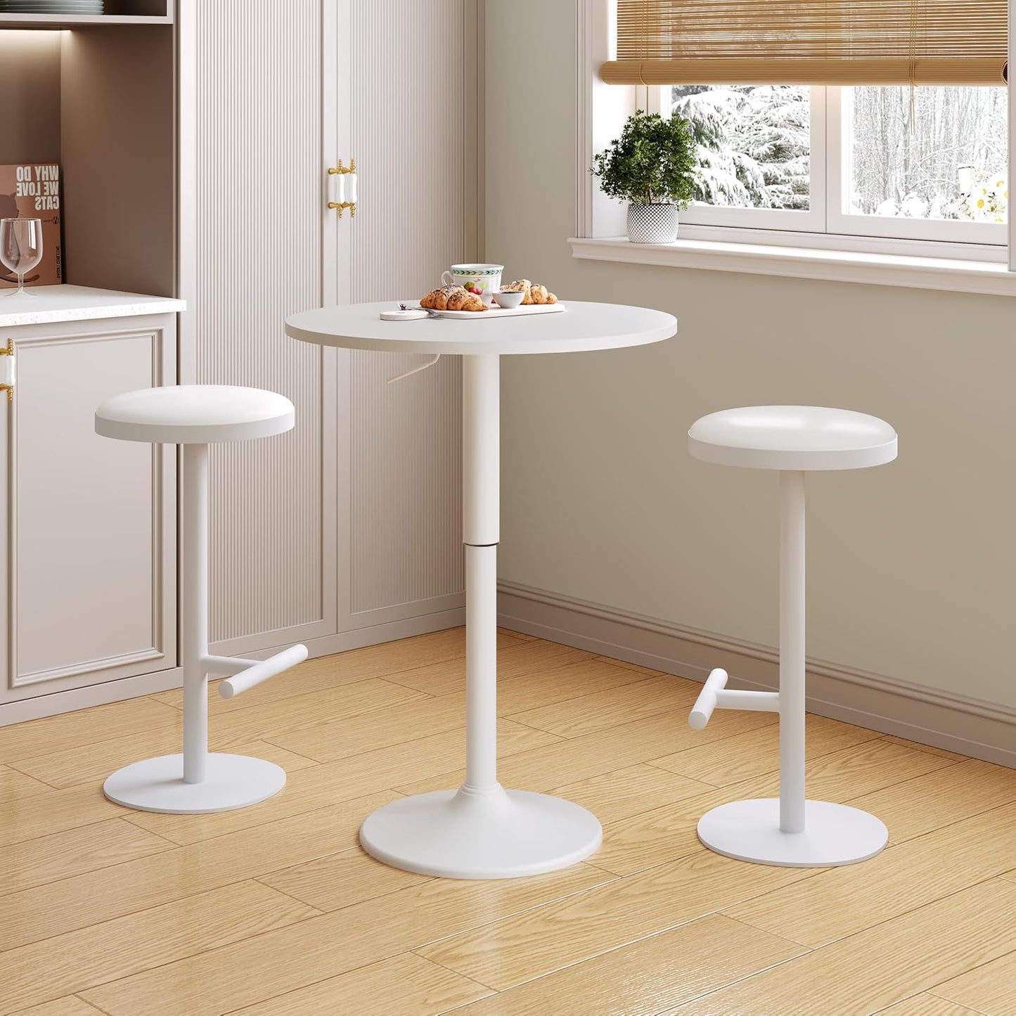 HOOBRO Adjustable Round Bar Table