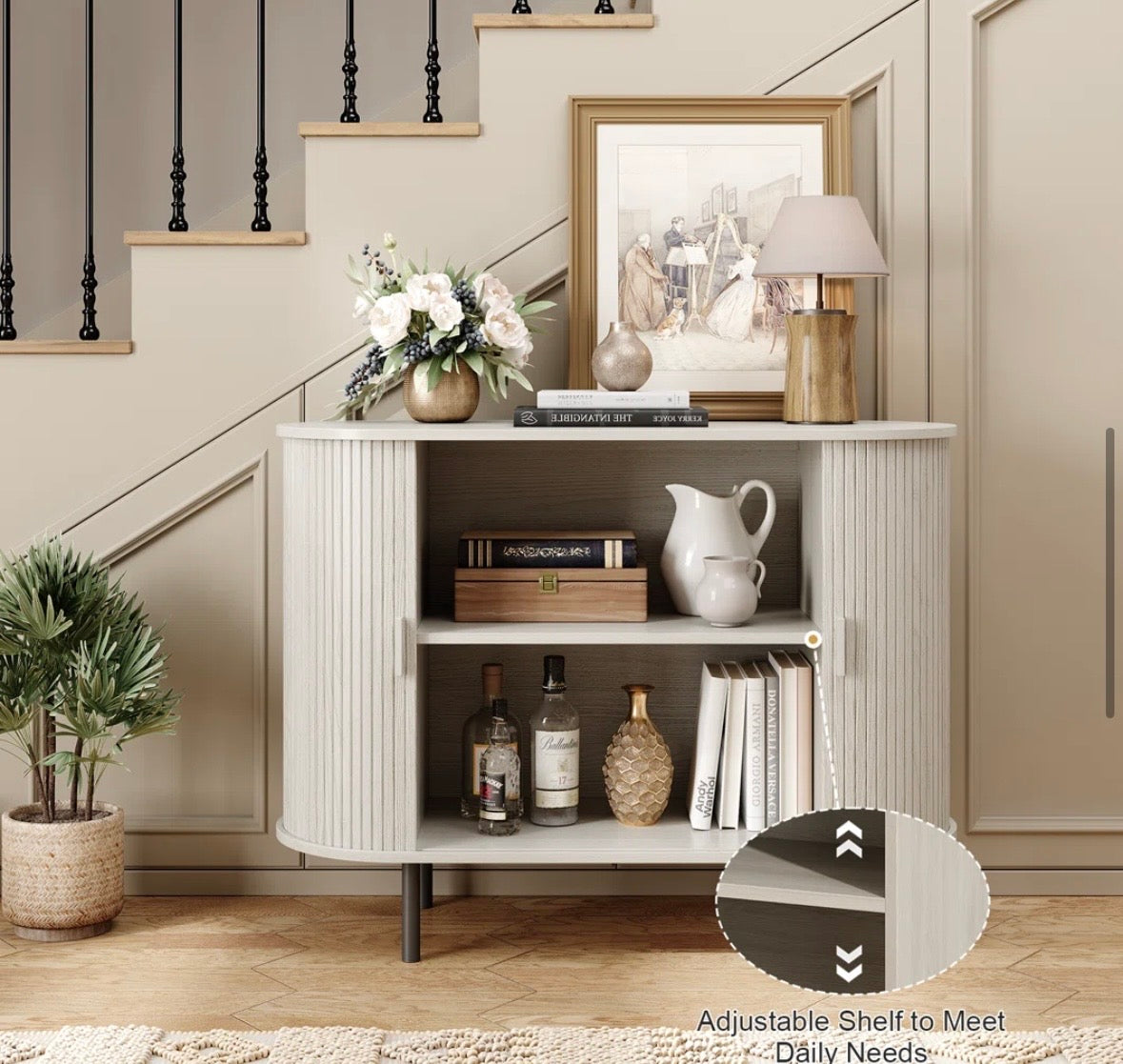 Modern Sliding Door Sideboard Cabinet