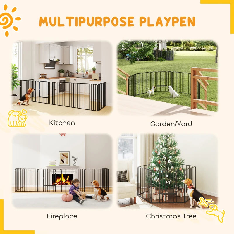 PawHut 6-Panel Steel Pet Playpen
