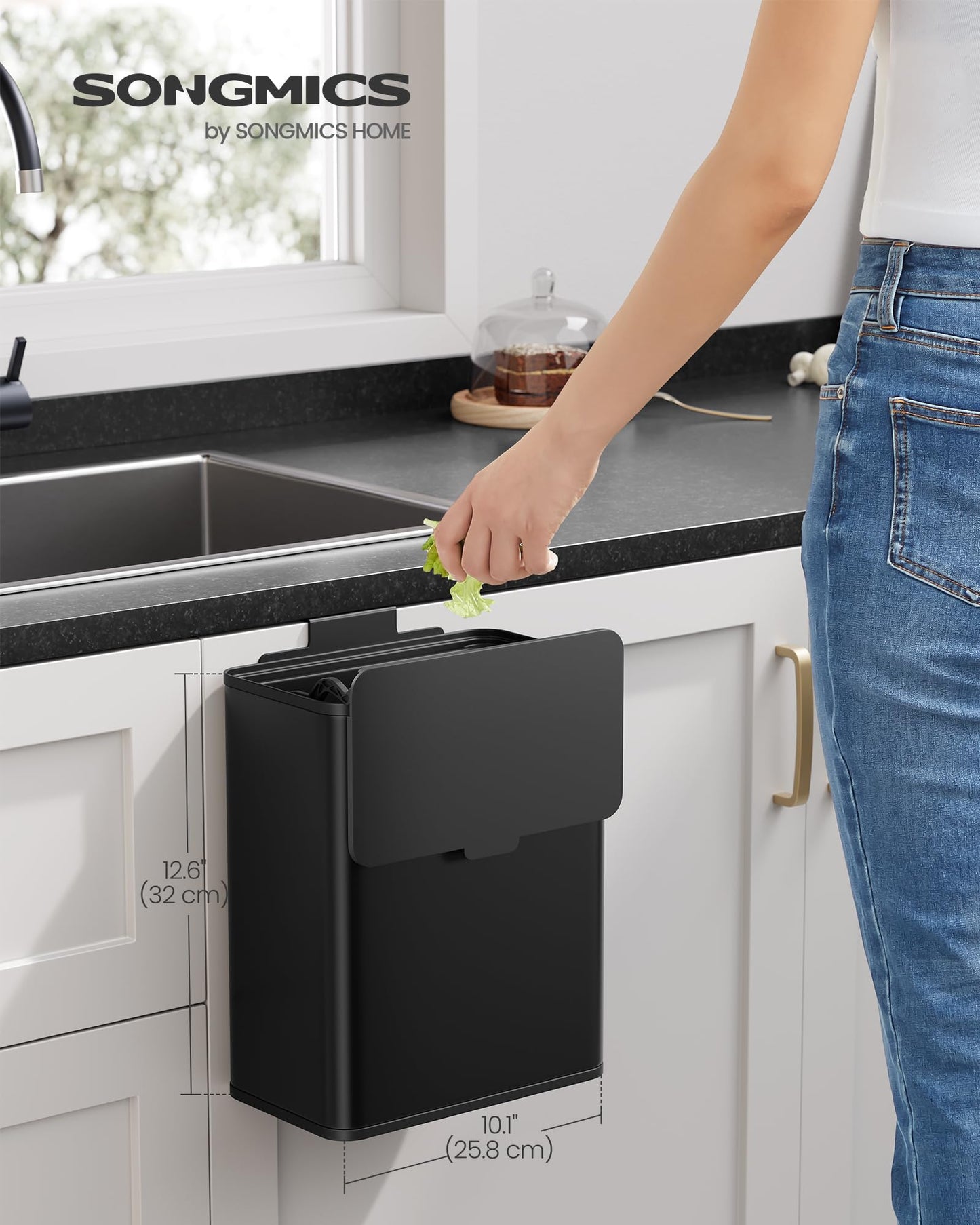 SONGMICS 2.1-Gallon Hanging Kitchen Trash Can