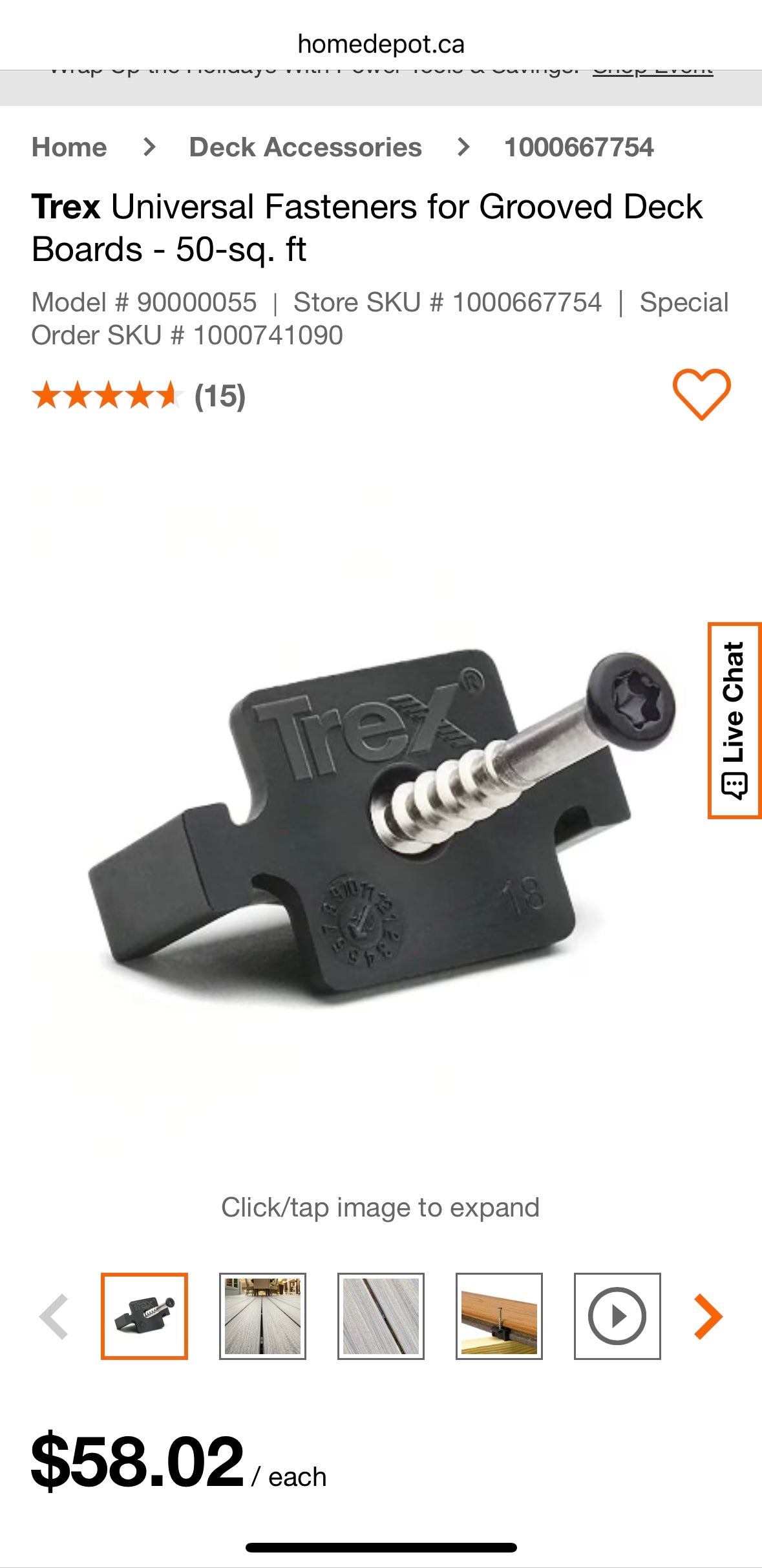 Trex Hideaway Universal Hidden Fasteners – 50 sq. ft. Coverage (90 Clips per Box)