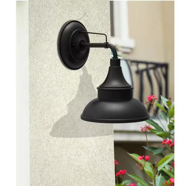 Hampton Bay Outdoor Black Barn Light Wall Sconce