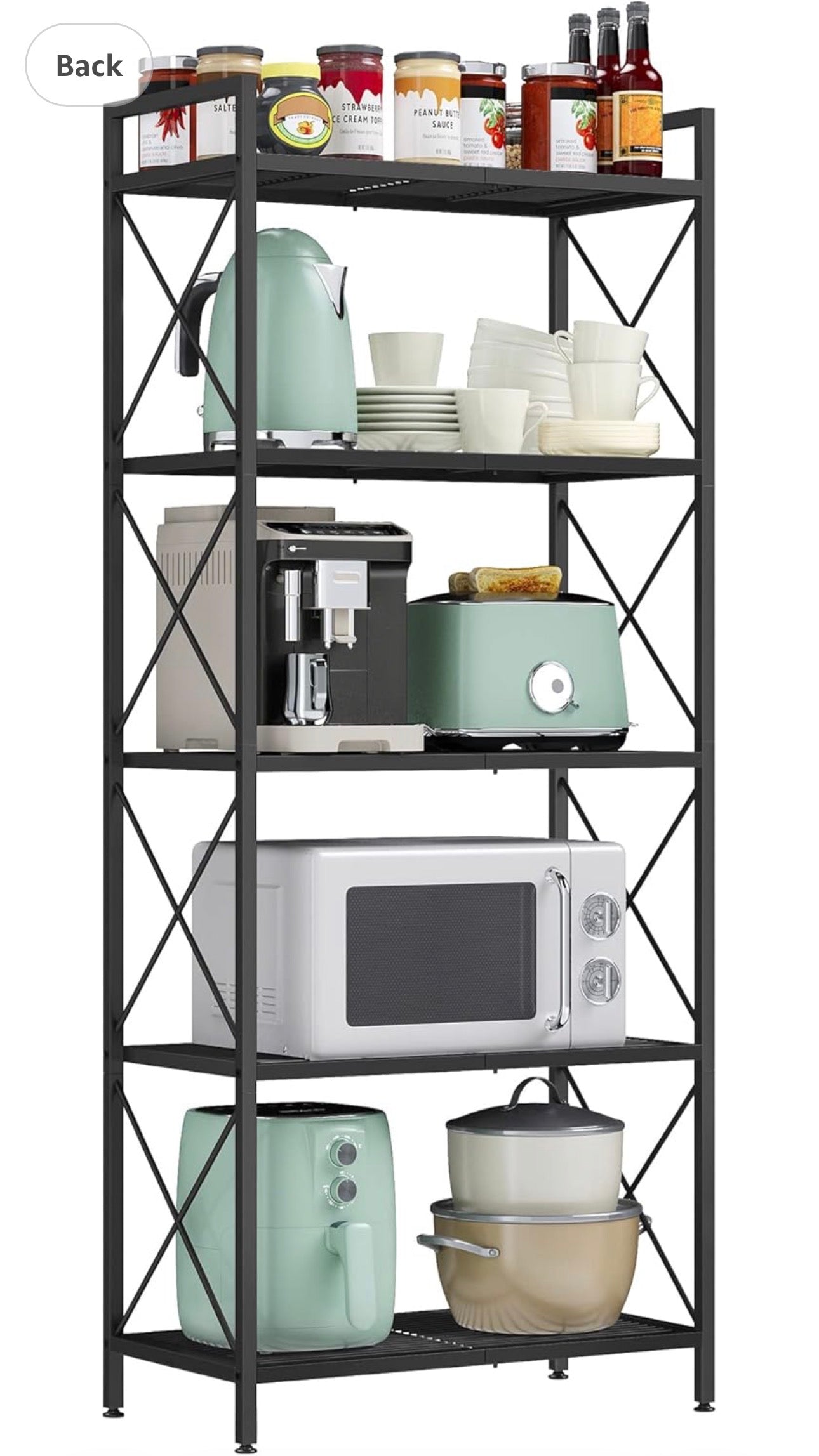 SONGMICS 5-Tier Adjustable Metal Storage Rack