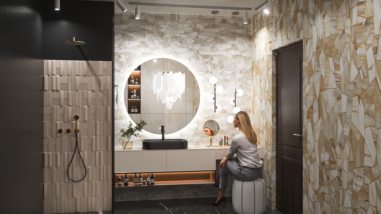 Keonjinn 32” Round LED Bathroom Mirror