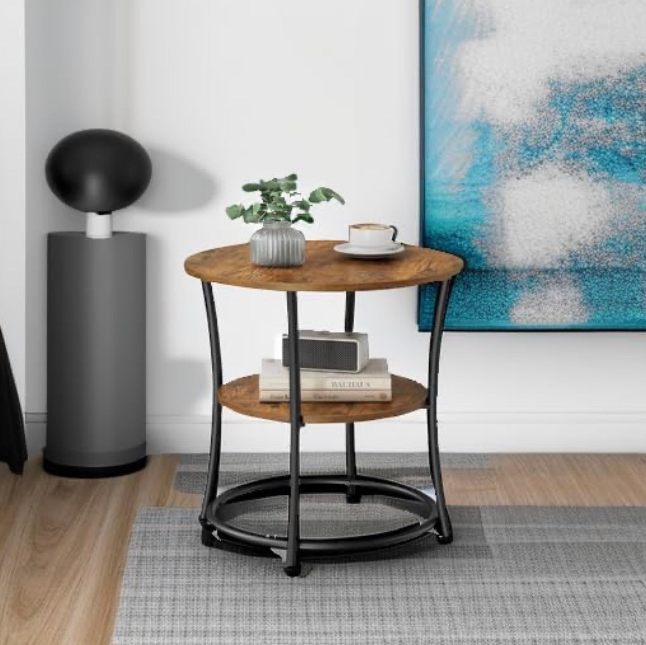 VASAGLE Industrial Round Side Table