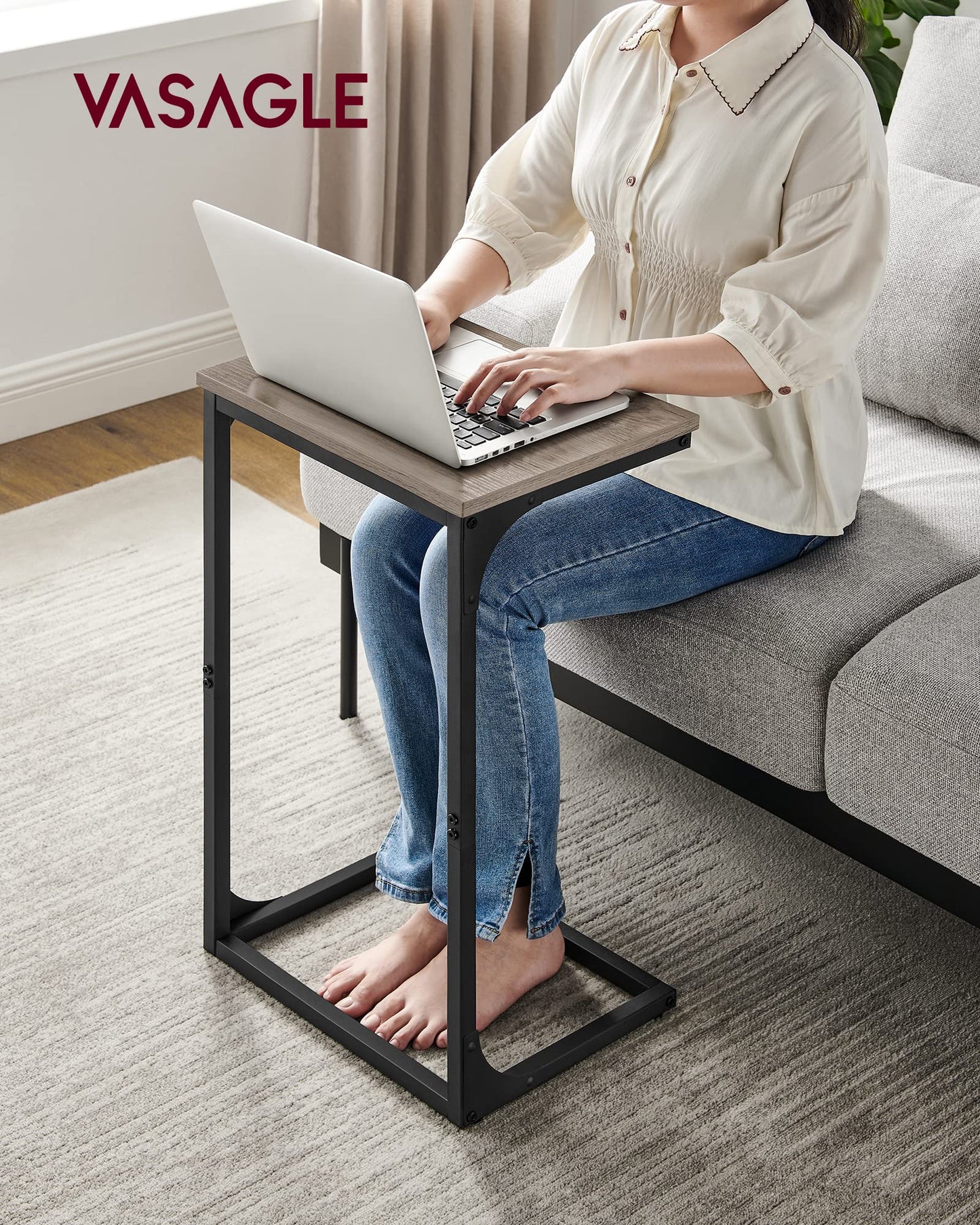 C-Shaped Sofa Side Table