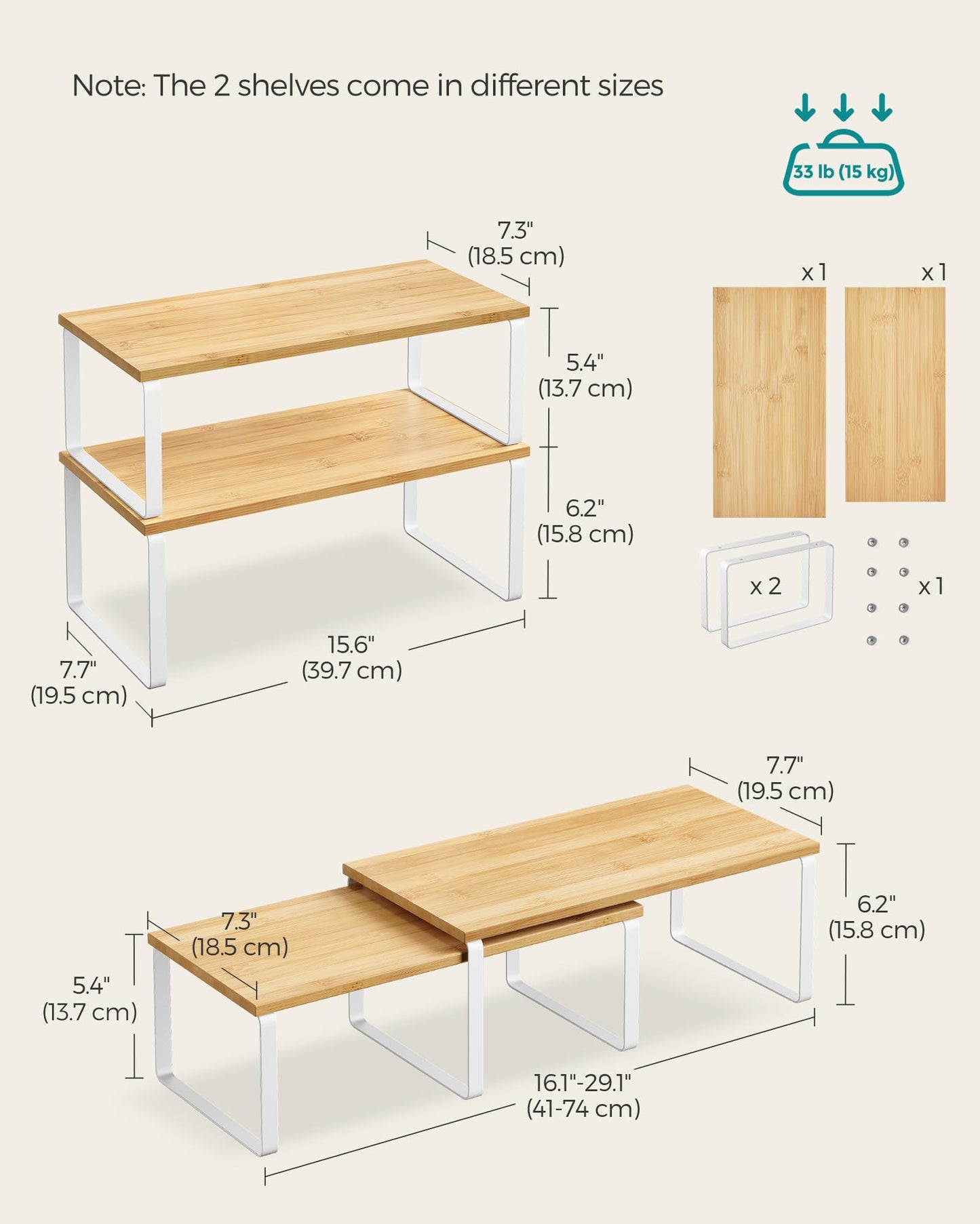 Expandable Kitchen Counter Shelf Organizer