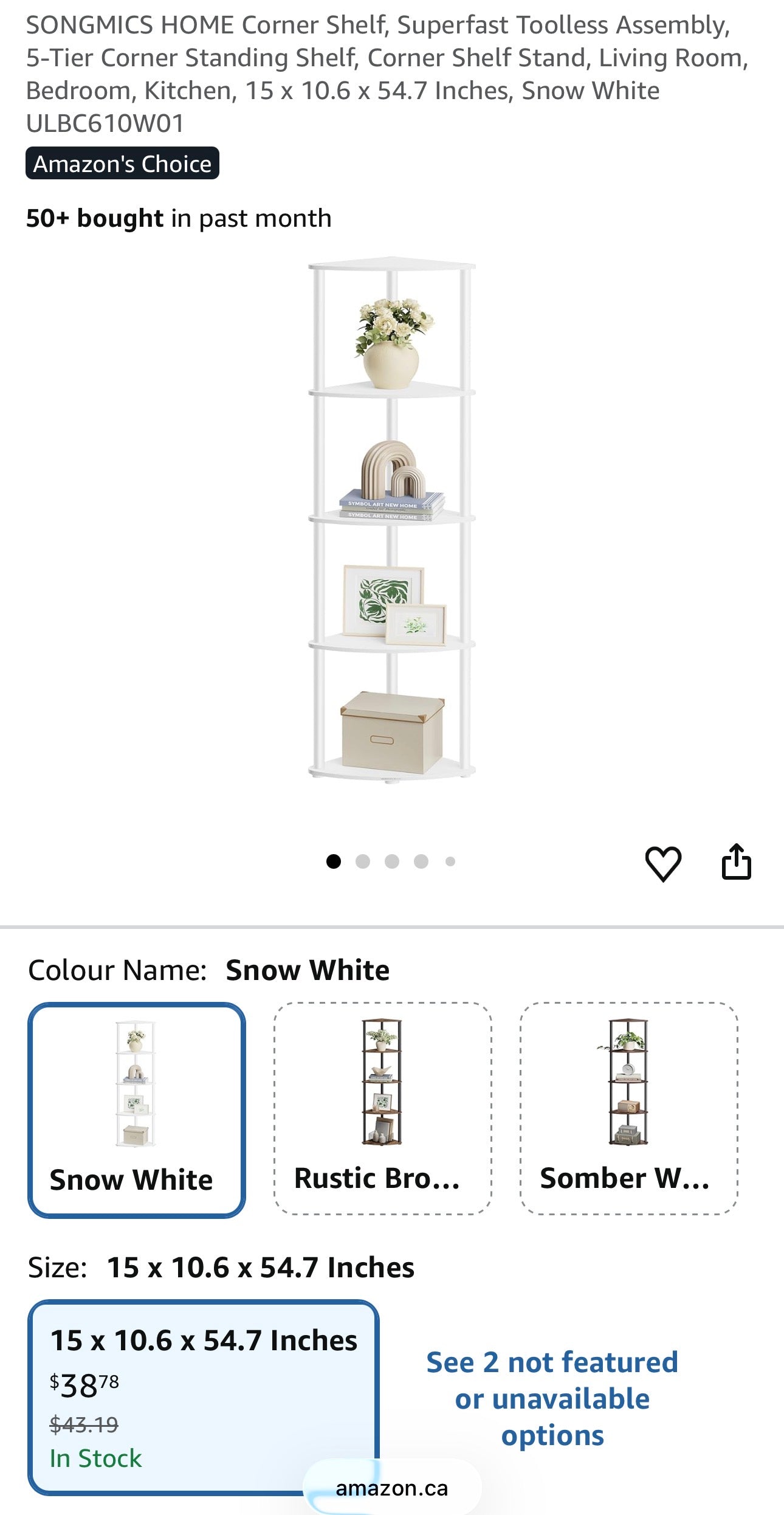 5-Tier Corner Shelf – Snow White
