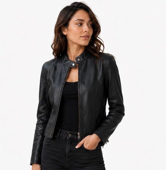 Women’s Contemporary Leather Jacket – XS Only