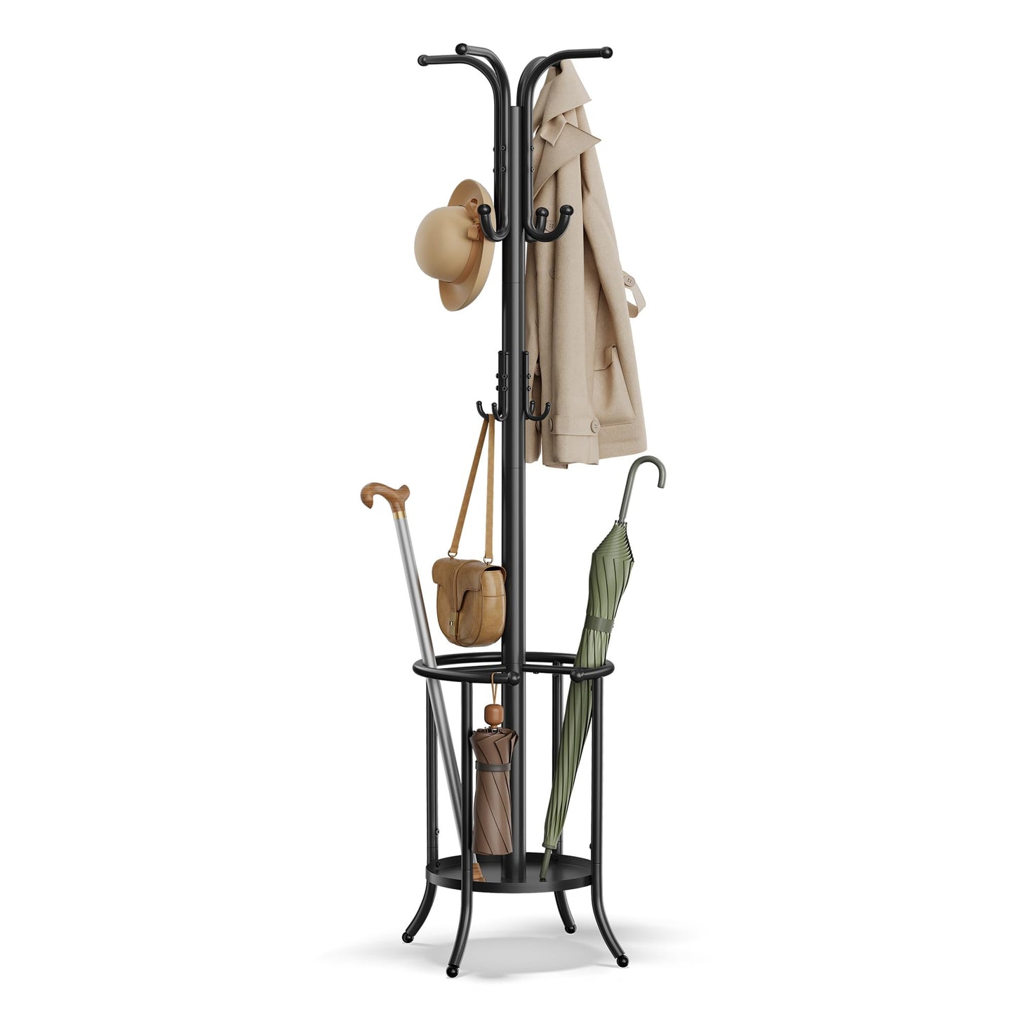 SONGMICS Metal Coat Rack with Umbrella Stand