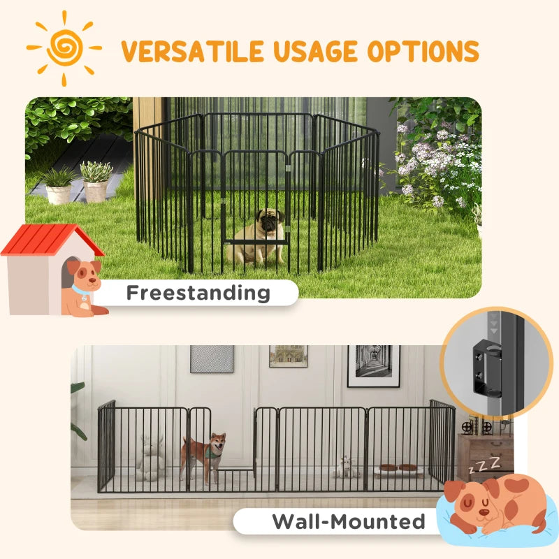PawHut 6-Panel Steel Pet Playpen