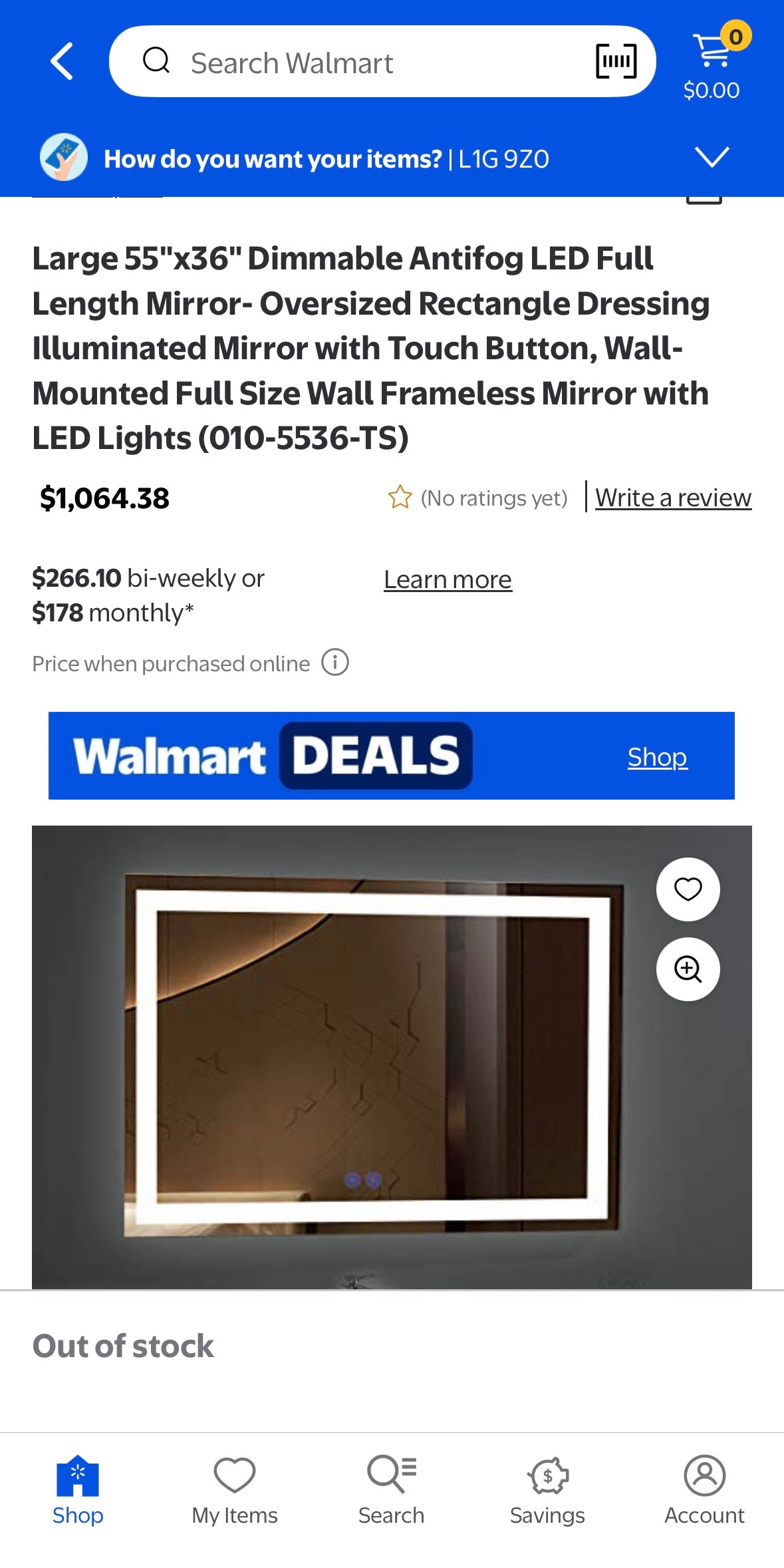 NEW – 55” x 36” LED Bathroom Mirror with Touch Controls, Anti-Fog, and Dimmable Lighting