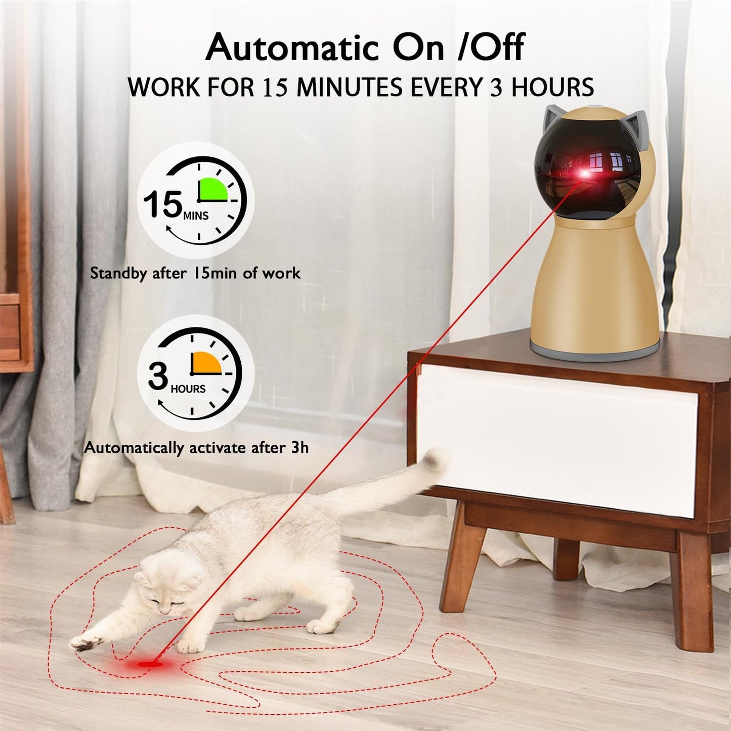 Valonii Automatic Interactive Laser Pet Toy