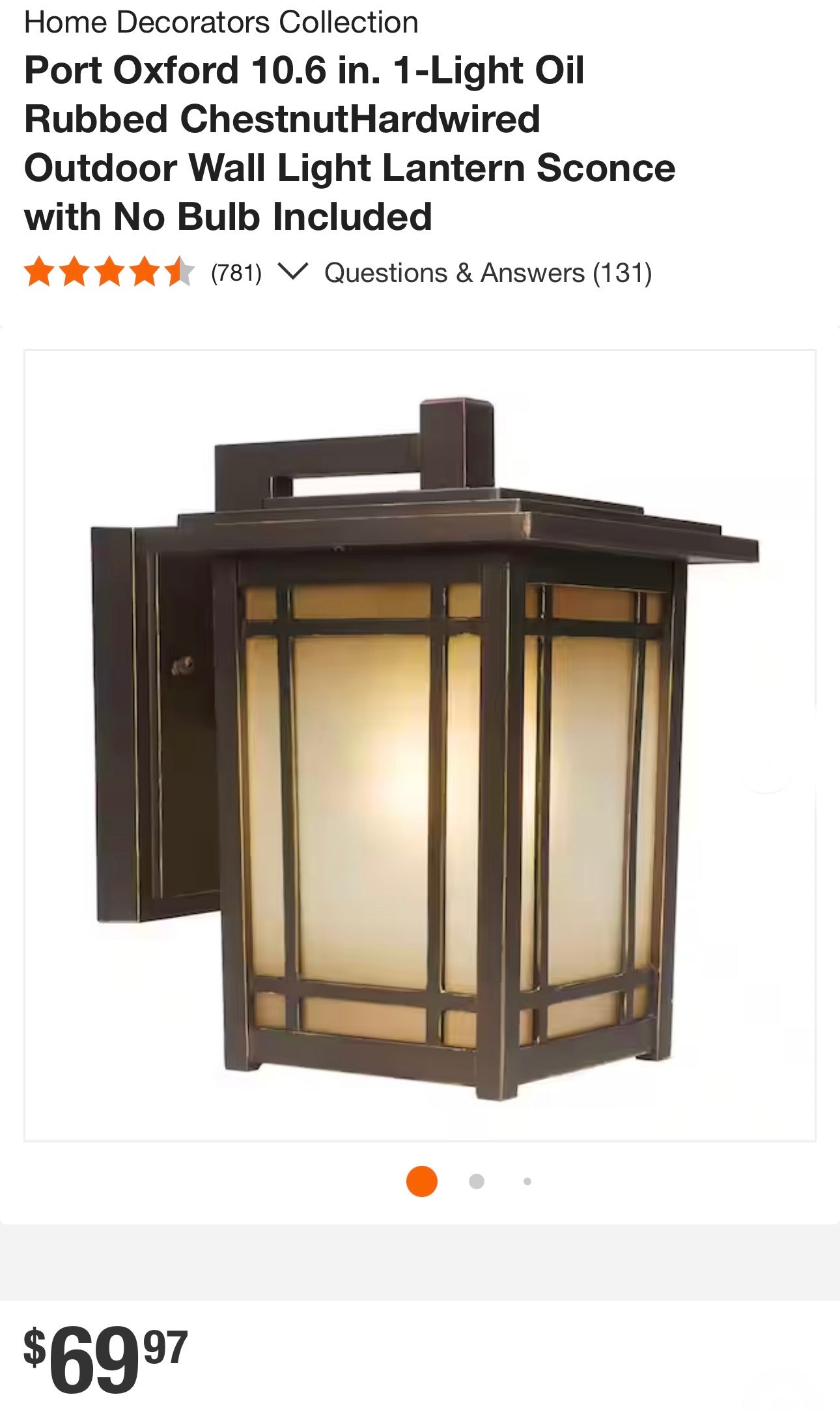 Home Decorators Collection Port Oxford Outdoor Wall Lantern