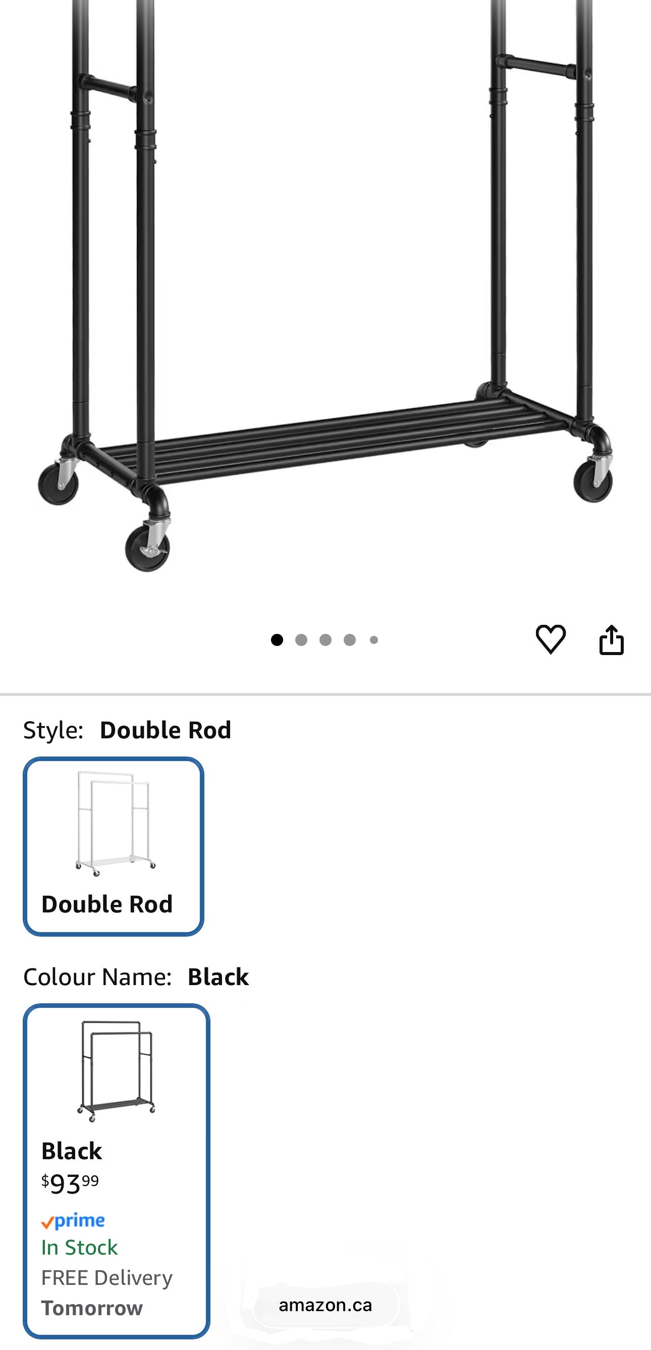 SONGMICS Industrial Double-Rail Garment Rack