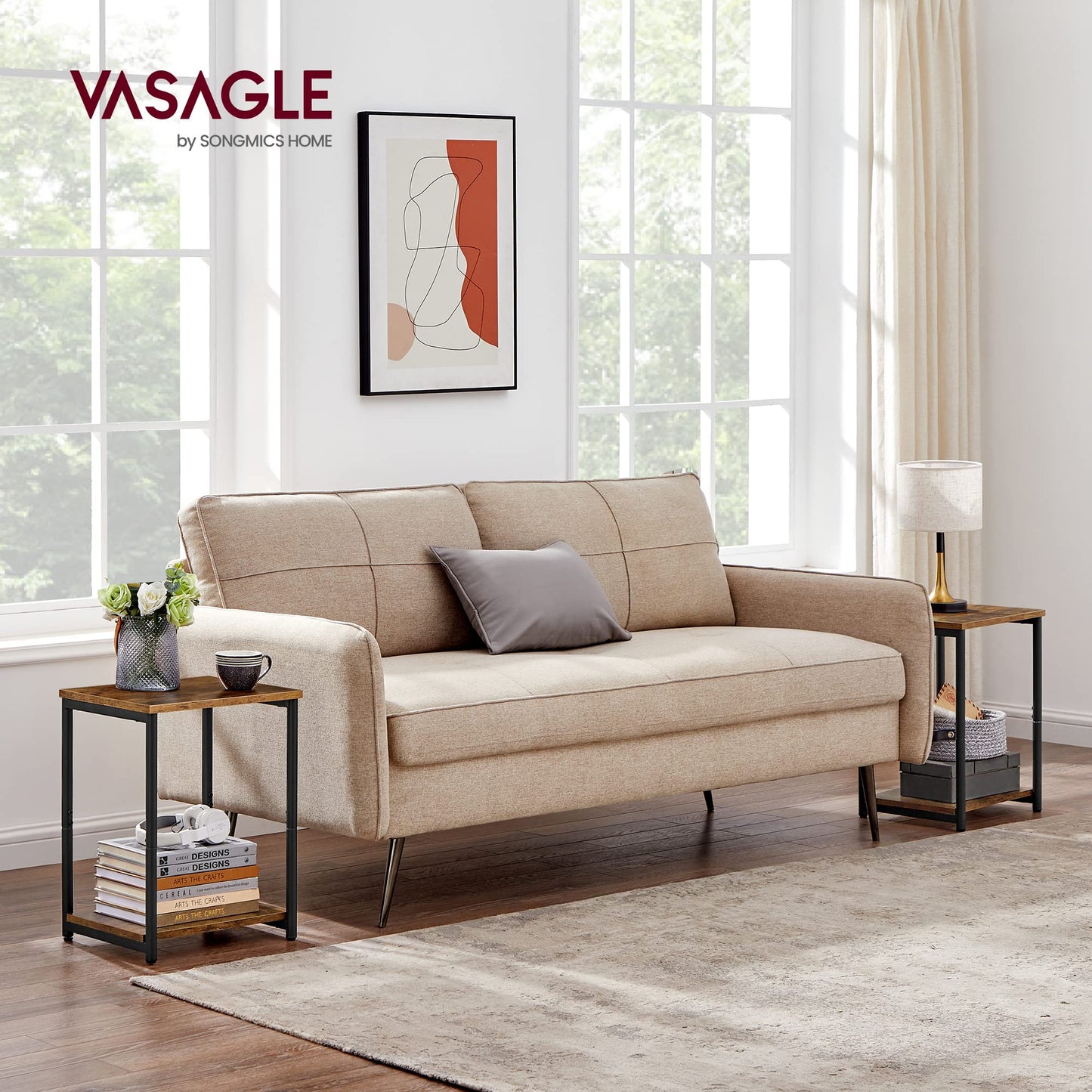 VASAGLE Industrial Side Tables – Set of 2