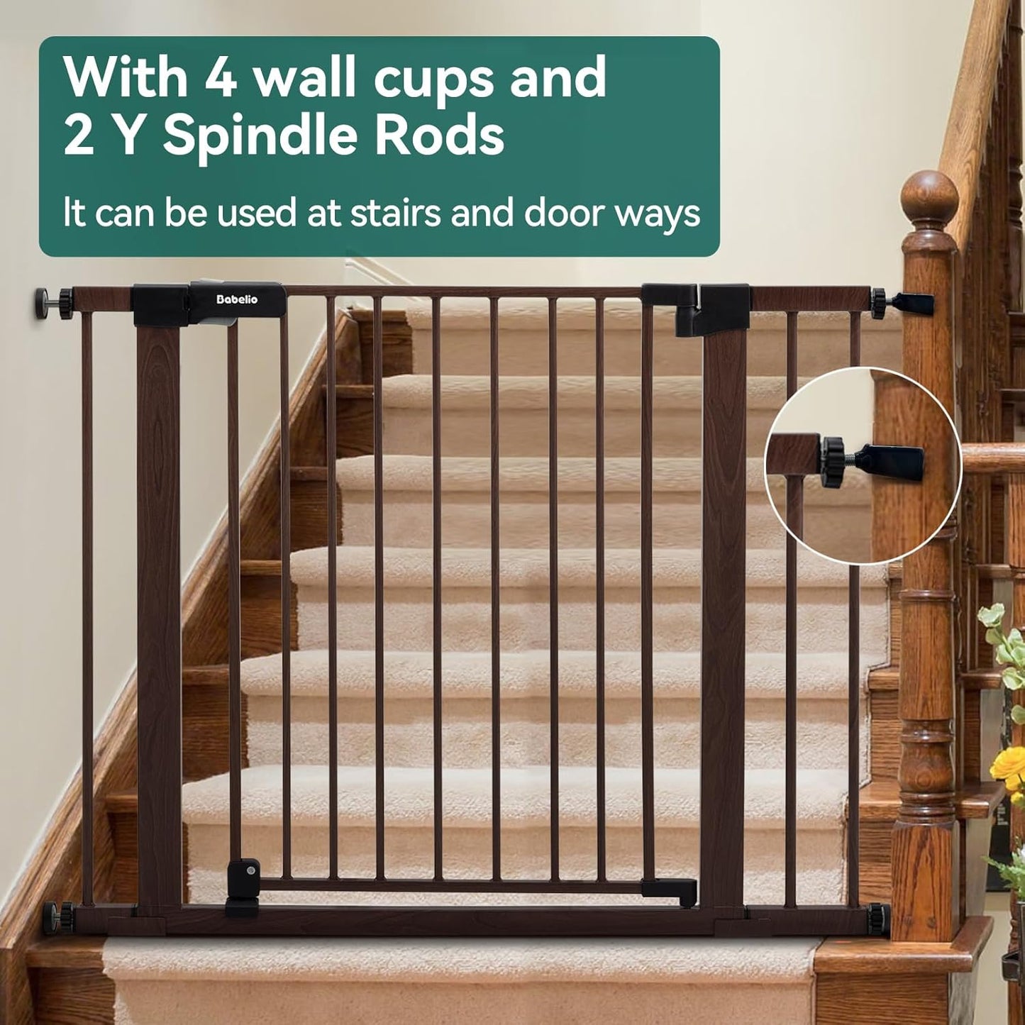 Babelio Adjustable Pressure-Mounted Baby Gate